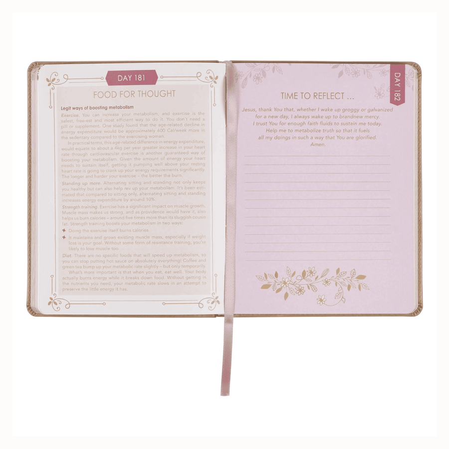 Personalized Custom Text Your Name Apples of Gold 366 Daily Devotions for Women to Refresh Your Spirit Taupe Faux Leather