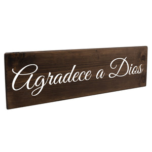 Agradece a Dios Spanish Wood Decor