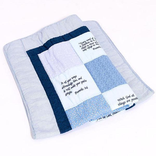 Embroidered Scripture Baby Quilt