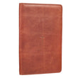 Load image into Gallery viewer, Personalized Cross Zippered Brown Full Grain Leather Padfolio/Portfolio Notebook Study Kit
