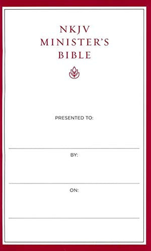 Personalized NKJV Minister's Bible Red Letter Comfort Print Holy Bible Genuine Leather Black