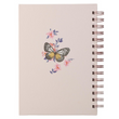 Load image into Gallery viewer, Personalized Journal Strength &amp; Dignity Pink Butterfly Garden Large Wirebound Proverbs 31:25
