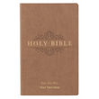 Load image into Gallery viewer, Personalized Custom Text Your Name KJV Budget Gift and Award Faux Leather Tan Softcover Bible King James Version
