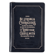 Load image into Gallery viewer, Personalized Journal Custom Text Your Name Be Strong and Courageous Black Classic Journal with Zippered Closure - Joshua 1:9
