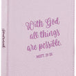 Load image into Gallery viewer, Personalized Custom Text Your Name With God All Things Are Possible Handy-Sized Full Grain Leather Journal Pink
