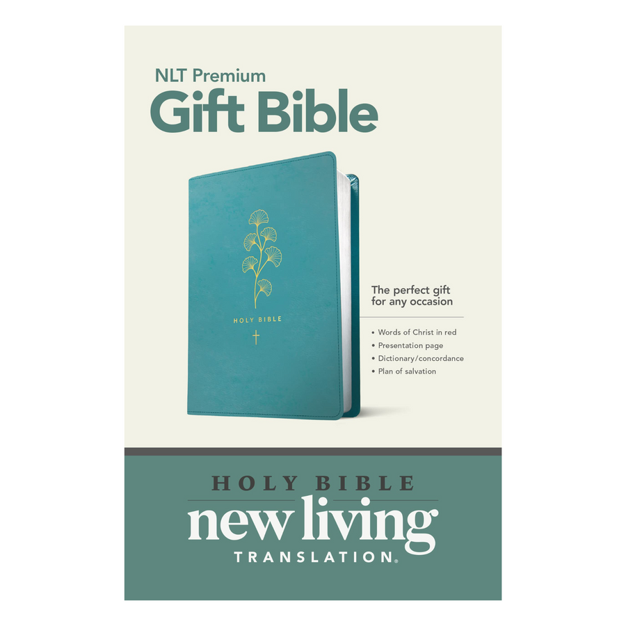 Personalized Custom Text Your Name NLT Premium Gift Bible Red Letter Edition Teal Leatherlike New Living Translation