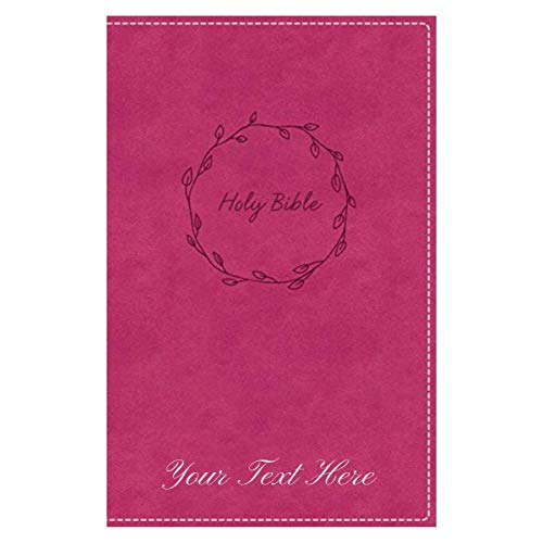 Personalized Custom Text Your Name KJV Deluxe Gift Holy Bible Pink Leathersoft King James Version