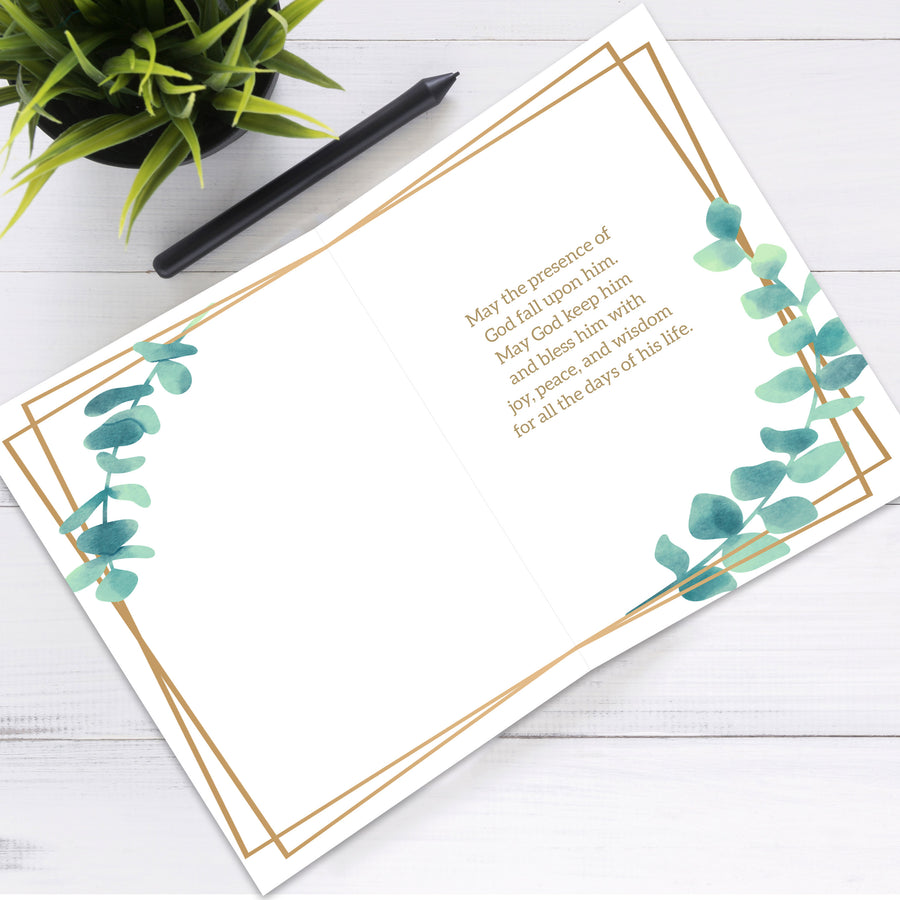 Baby Boy Baptism Card