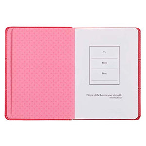 Personalized Pink Faux Leather Journal All Things are Possible Matthew 19:26 Notebook