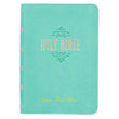Load image into Gallery viewer, Personalized Custom Text Your Name KJV Holy Bible COMPACT Faux Leather Tiffany Blue King James Version
