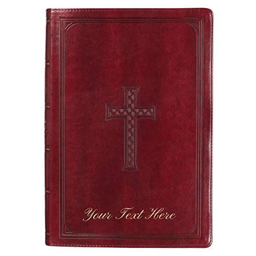 Personalized KJV Bible Super Giant Print King Indexed LuxLeather Burgundy